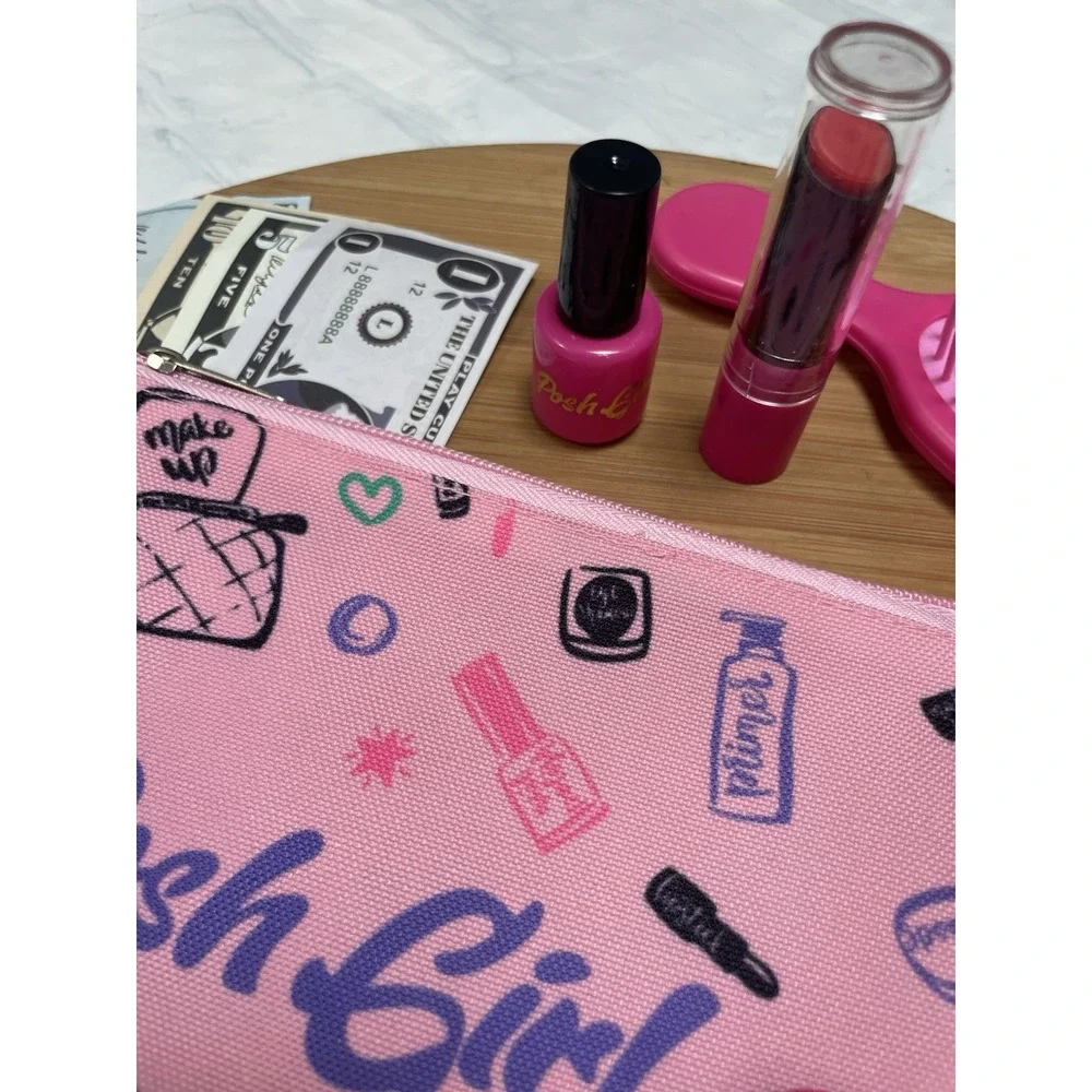 POSH GIRL Makeup Pouch‎ Bag Phone Key Card & More Play Set Kids Pink Like Mommy